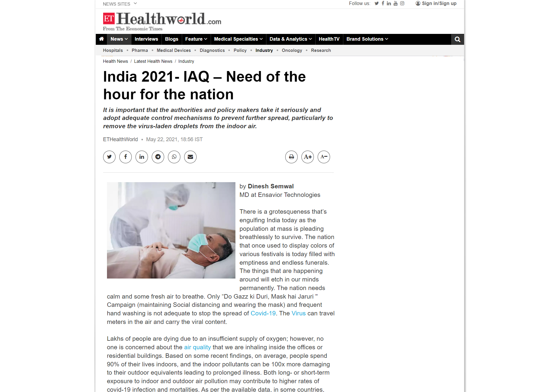 India 2021- IAQ – Need of the hour for the nation